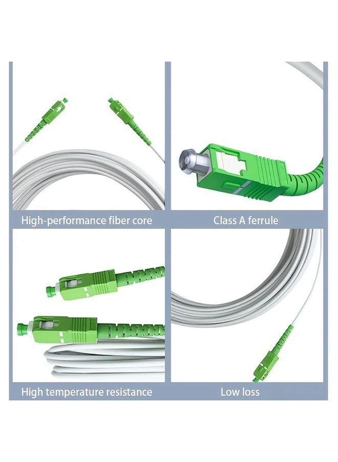 Armored SC APC Fiber Optic Jumper Single Mode OS2 20m LSZH White - Image 4